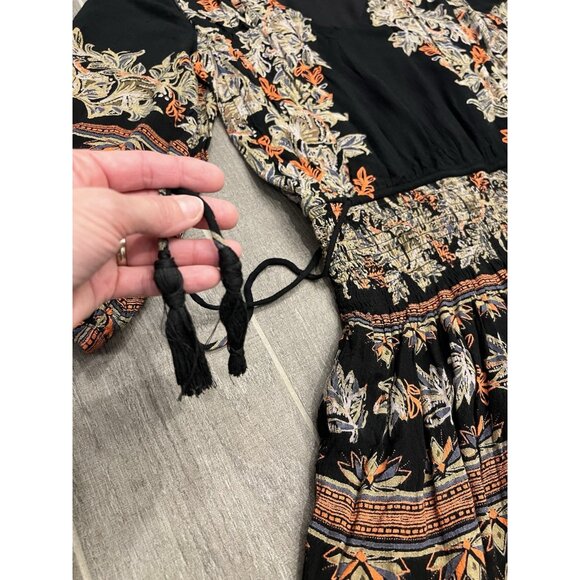 Free People Moonlight Drive Mini Dress Size Small Long Sleeve Lined Boho Peasant - Picture 11 of 16
